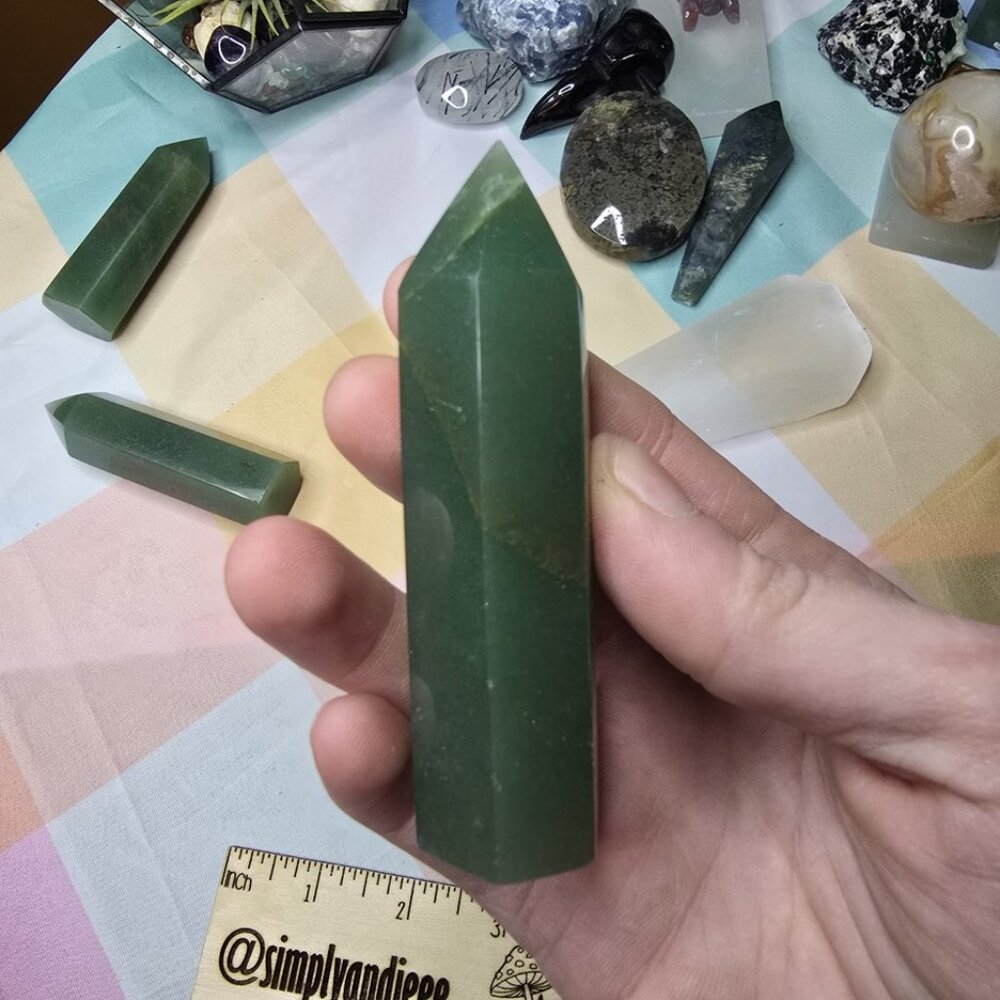 Green Aventurine Tower 3.5 Inch – Healing Crystal Point for Heart Chakra, Luck - Picture 3 of 4